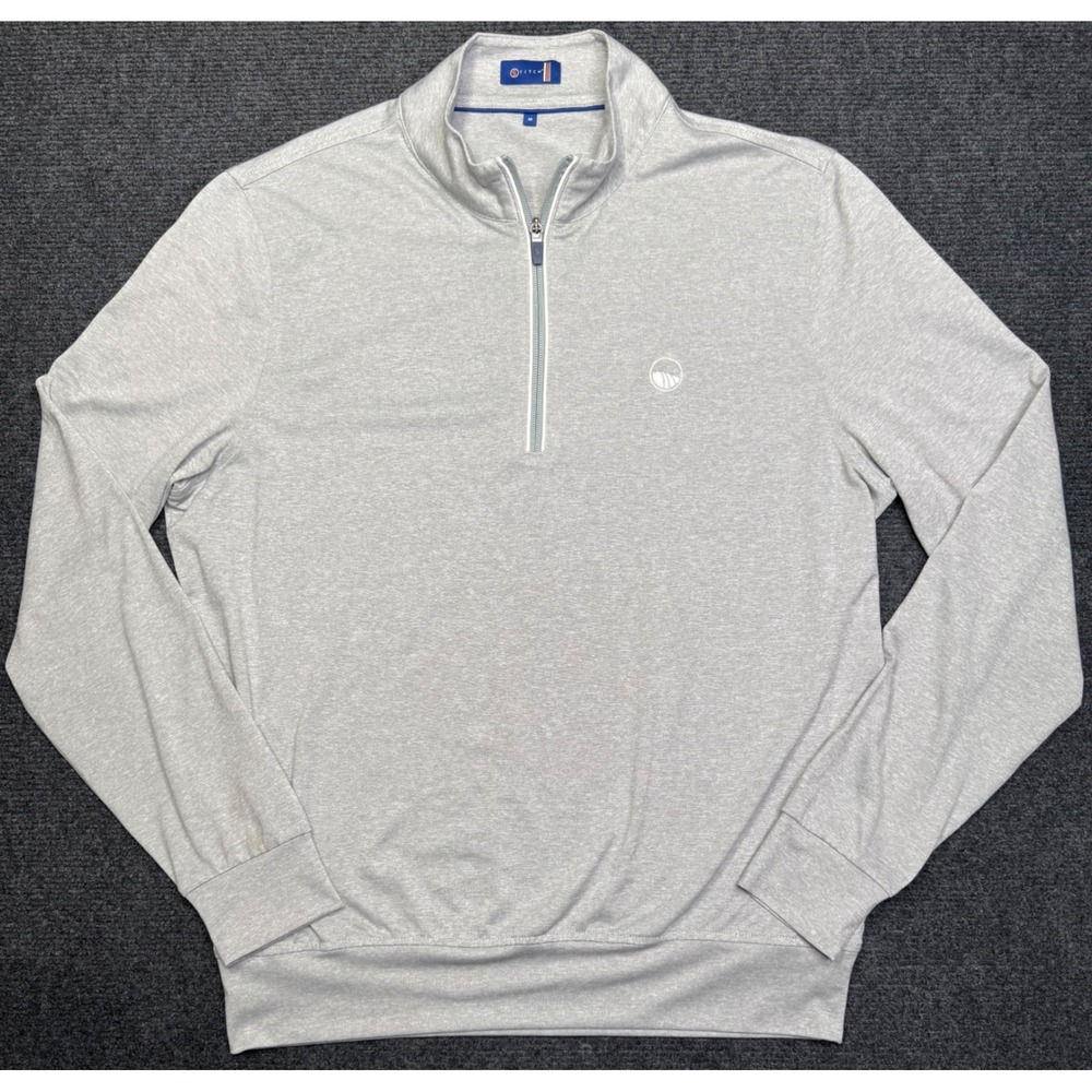 Stitch Golf Mens Quarter Zip Pullover Light Gray Heather Performance Size M